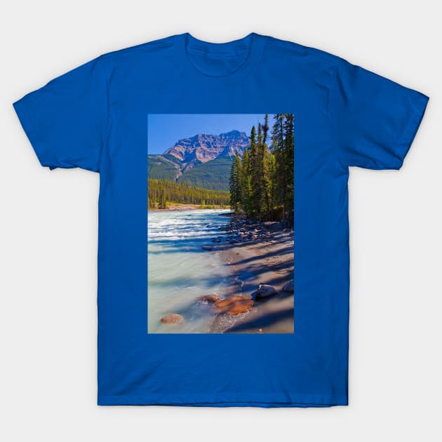 Canada. Canadian Rockies. Jasper National Park. Athabasca River. T-Shirt by vadim19